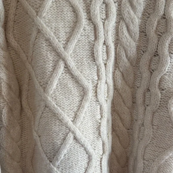 bobeau Cream Cable-Knit Sweater with Black Trim - Picture 2 of 8